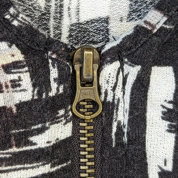 Mark. Women's Abstract‎ Black White Casual Zipper Mini Dress With Pockets - Picture 8 of 8